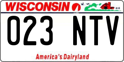 WI license plate 023NTV