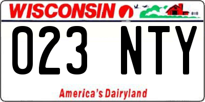 WI license plate 023NTY