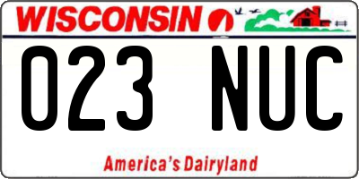 WI license plate 023NUC