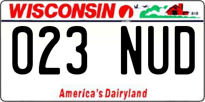 WI license plate 023NUD