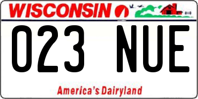 WI license plate 023NUE