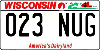 WI license plate 023NUG