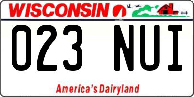WI license plate 023NUI