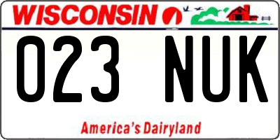 WI license plate 023NUK