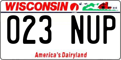 WI license plate 023NUP