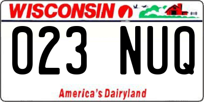 WI license plate 023NUQ