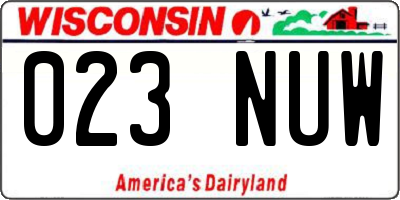 WI license plate 023NUW