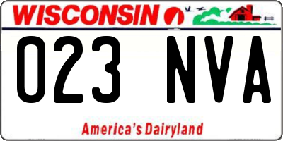 WI license plate 023NVA