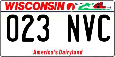WI license plate 023NVC