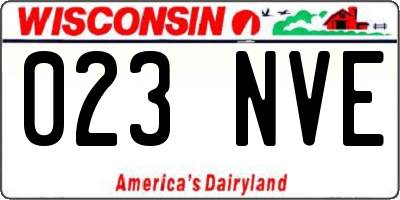 WI license plate 023NVE