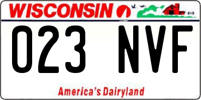 WI license plate 023NVF