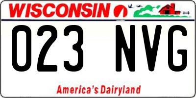 WI license plate 023NVG