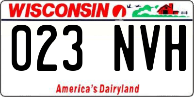 WI license plate 023NVH