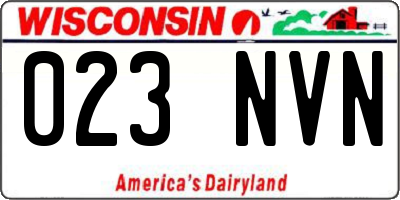 WI license plate 023NVN