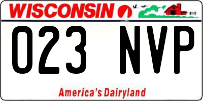 WI license plate 023NVP