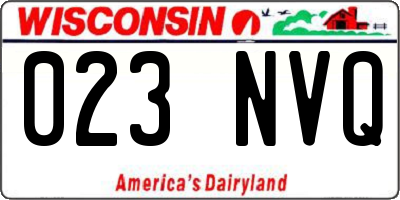 WI license plate 023NVQ