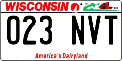 WI license plate 023NVT