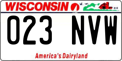 WI license plate 023NVW