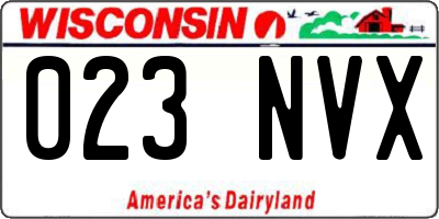 WI license plate 023NVX