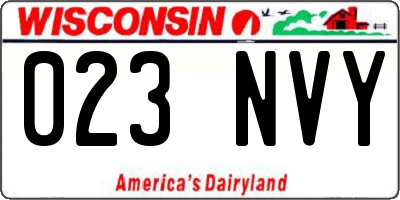 WI license plate 023NVY