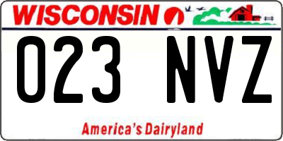 WI license plate 023NVZ