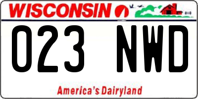 WI license plate 023NWD