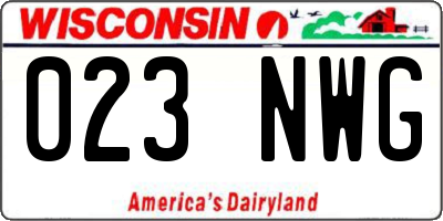 WI license plate 023NWG