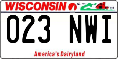 WI license plate 023NWI