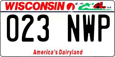 WI license plate 023NWP