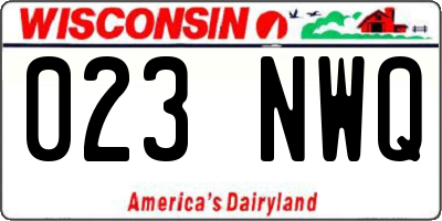 WI license plate 023NWQ