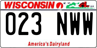 WI license plate 023NWW