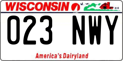 WI license plate 023NWY