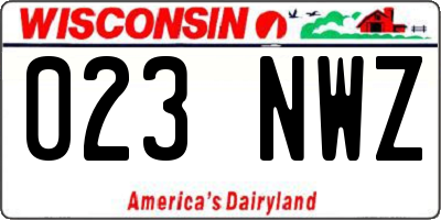 WI license plate 023NWZ