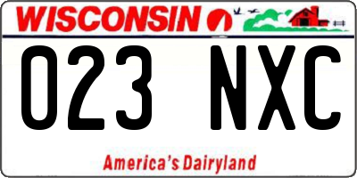 WI license plate 023NXC