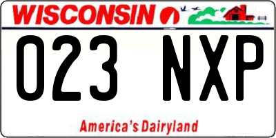 WI license plate 023NXP