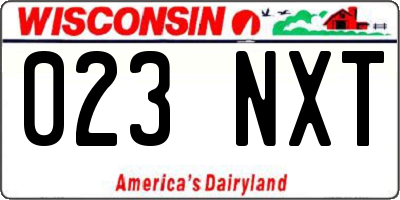 WI license plate 023NXT
