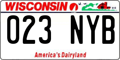 WI license plate 023NYB