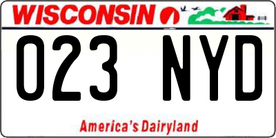 WI license plate 023NYD