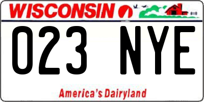 WI license plate 023NYE