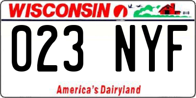 WI license plate 023NYF