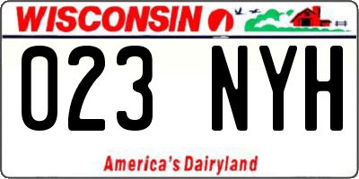WI license plate 023NYH