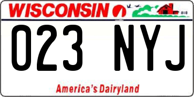 WI license plate 023NYJ