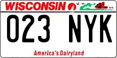 WI license plate 023NYK