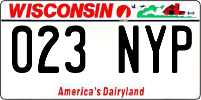 WI license plate 023NYP
