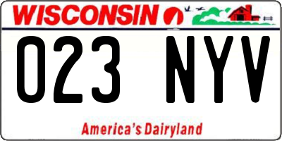 WI license plate 023NYV