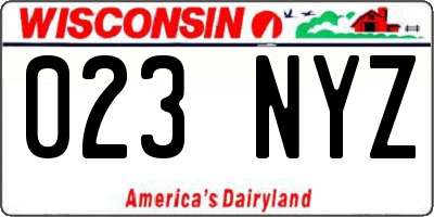 WI license plate 023NYZ