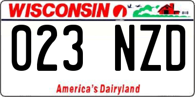 WI license plate 023NZD