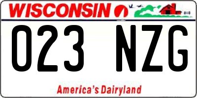 WI license plate 023NZG