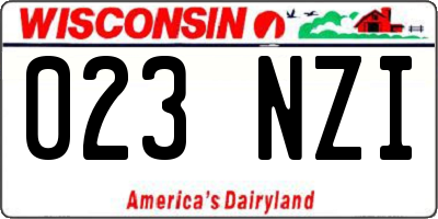 WI license plate 023NZI