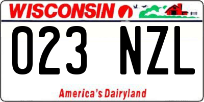 WI license plate 023NZL